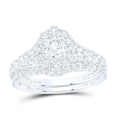 1 1/2CTW-DIA NKE 3/8CT-CRD BRIDAL SET SINGLE HALO