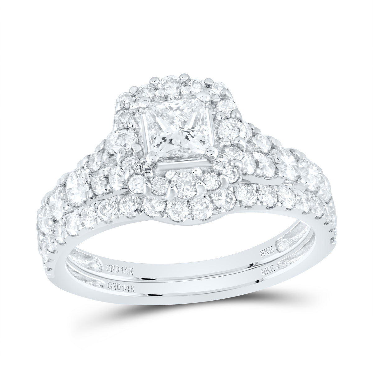 1 1/2CTW-DIA NKE 3/8CT-CPR BRIDAL SET SINGLE HALO