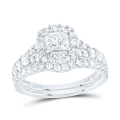 1 1/2CTW-DIA NKE 3/8CT-CPR BRIDAL SET SINGLE HALO
