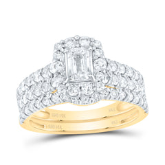 1 1/2CTW-DIA NKE 3/8CT-CEME BRIDAL SET SINGLE HALO