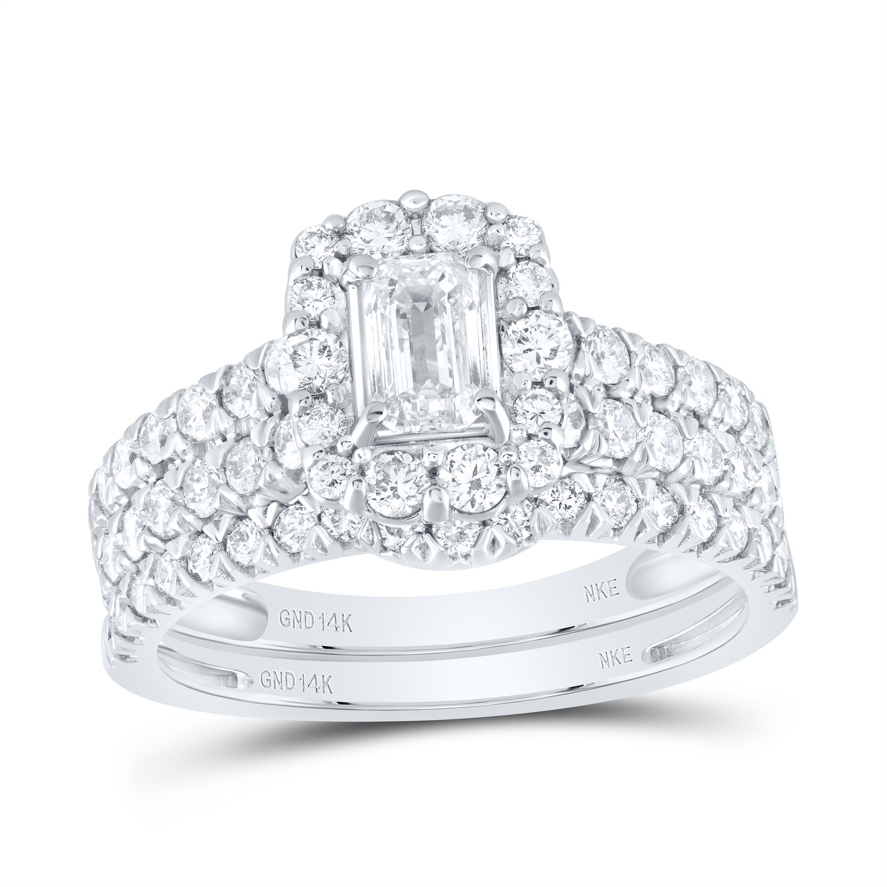1 1/2CTW-DIA NKE 3/8CT-CEME BRIDAL SET SINGLE HALO