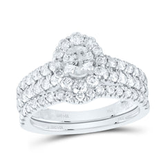 1 1/2CTW-DIA NKE 3/8CT-CRD BRIDAL SET SINGLE HALO