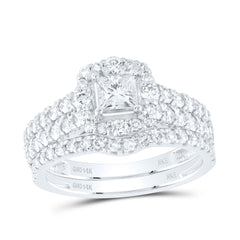1 1/2CTW-DIA NKE 3/8CT-CPR BRIDAL SET SINGLE  HALO