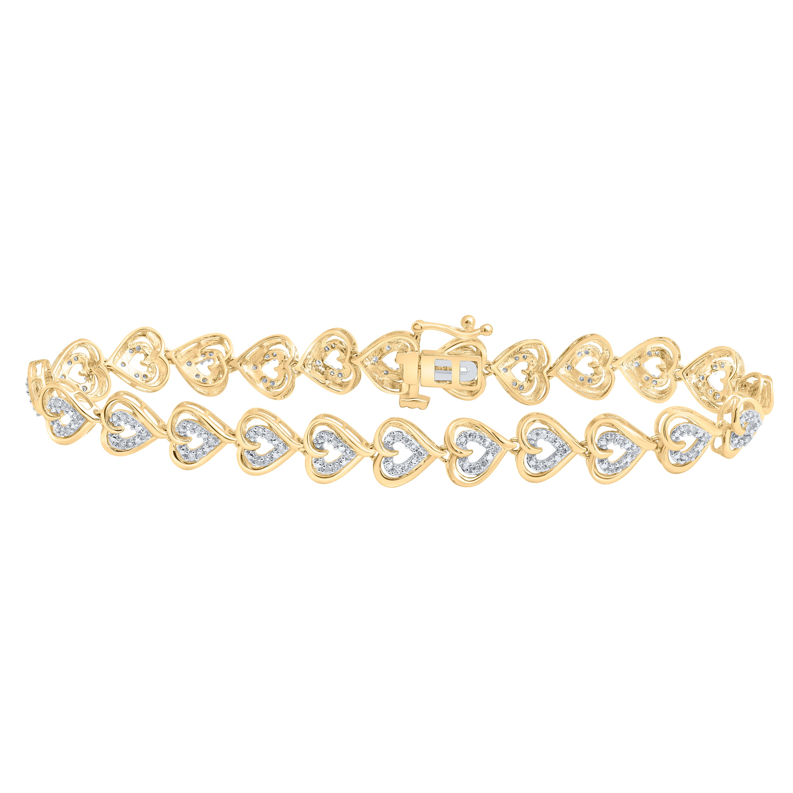1/2CTW-DIA P2 (8.50MM) HEART BRACELET (7.25 INCH)