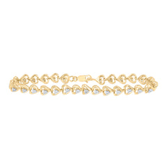10K Yellow Gold 1/4 CTW-Natural Diamond (8.20MM) Heart Bracelet (7.25 Inch ) 9.02 Gram