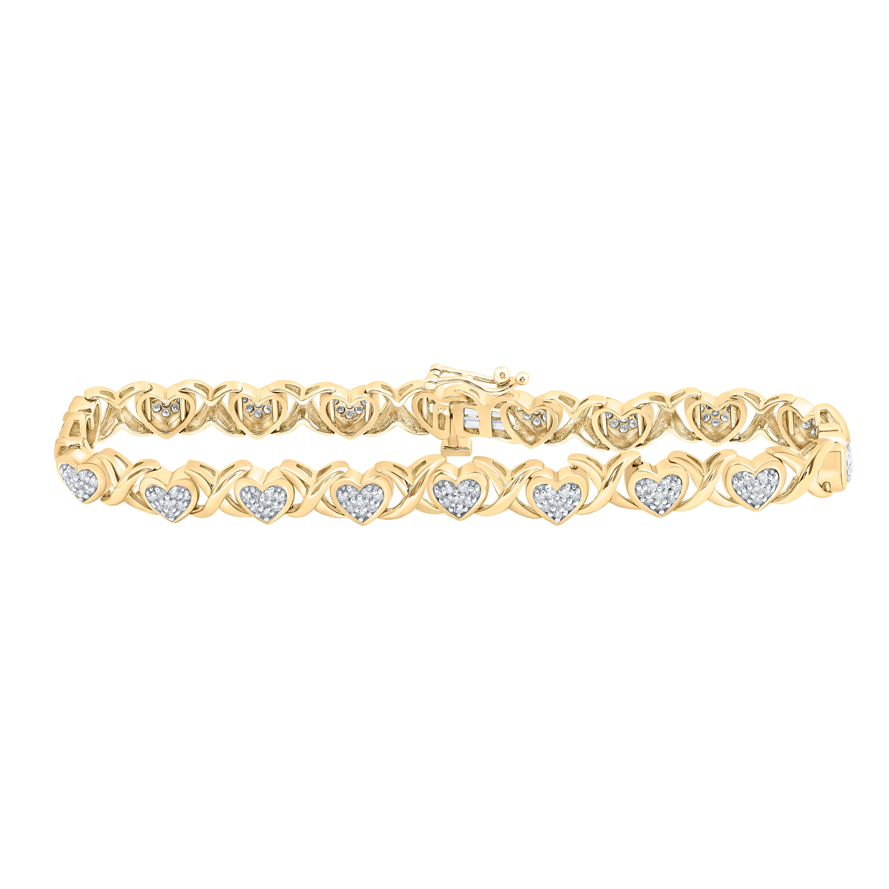 1CTW-DIA P2 (6.20MM) HEART BRACELET (7.25INCH)
