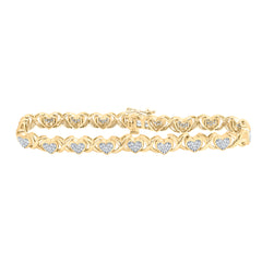 1CTW-DIA P2 (6.20MM) HEART BRACELET (7.25INCH)