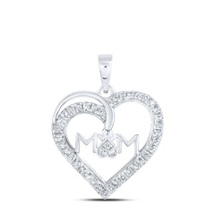 1/6CTW-DIA NK MOM HEART PENDANT