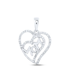 1/3CTW-DIA P1P2 GIFT MOM HEART PENDANT
