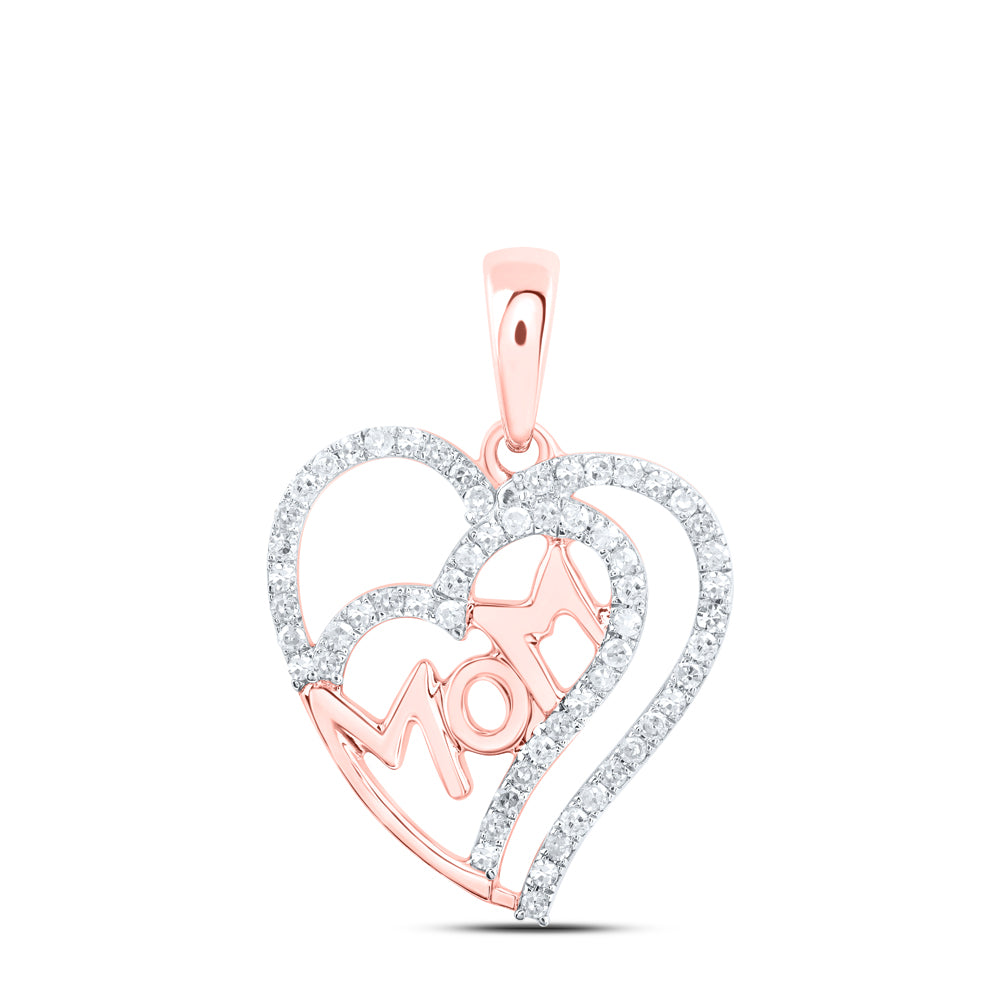 1/3CTW-DIA P1P2 GIFT MOM HEART PENDANT
