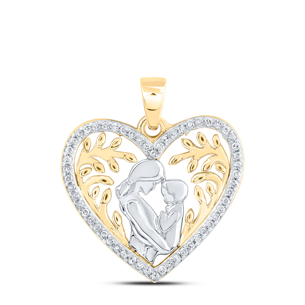 1/10CTW-DIA NK MOM HEART PENDANT