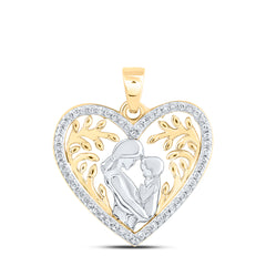 1/10CTW-DIA NK MOM HEART PENDANT
