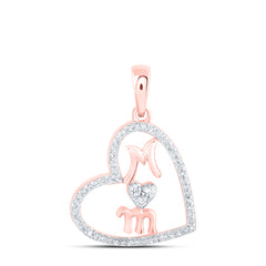 1/8CTW-DIA NK MOM HEART PENDANT