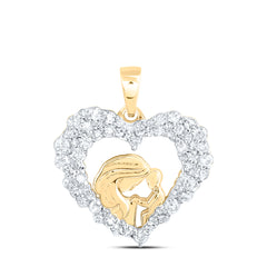 3/8CTW-DIA NK MOM HEART PENDANT