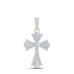 1 1/3CTW-DIA NK CROSS MENS CHARM