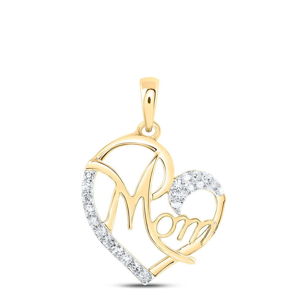 1/8CTW-DIA NK MOM HEART PENDANT