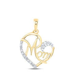 1/8CTW-DIA NK MOM HEART PENDANT