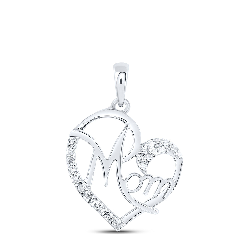 1/8CTW-DIA NK MOM HEART PENDANT