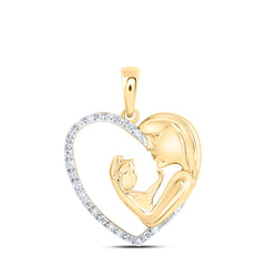 1/10CTW-DIA NK MOM HEART PENDANT