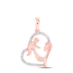 1/8CTW-DIA NK MOM HEART PENDANT