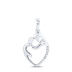 1/20CTW-DIA NK MOM HEART PENDANT