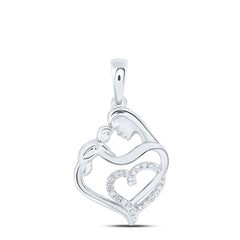 1/12CTW-DIA NK MOM HEART PENDANT