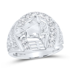 1/2CTW-DIA NK HORSESHOE MENS RING