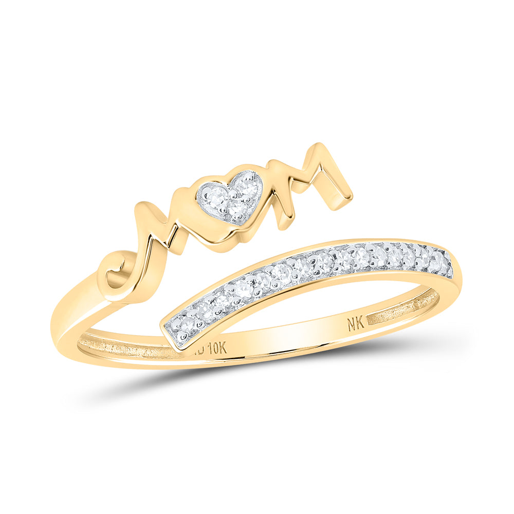 10K Yellow Gold 1/12 CTW-Natural Diamond Mom Ring 1.31 Gram