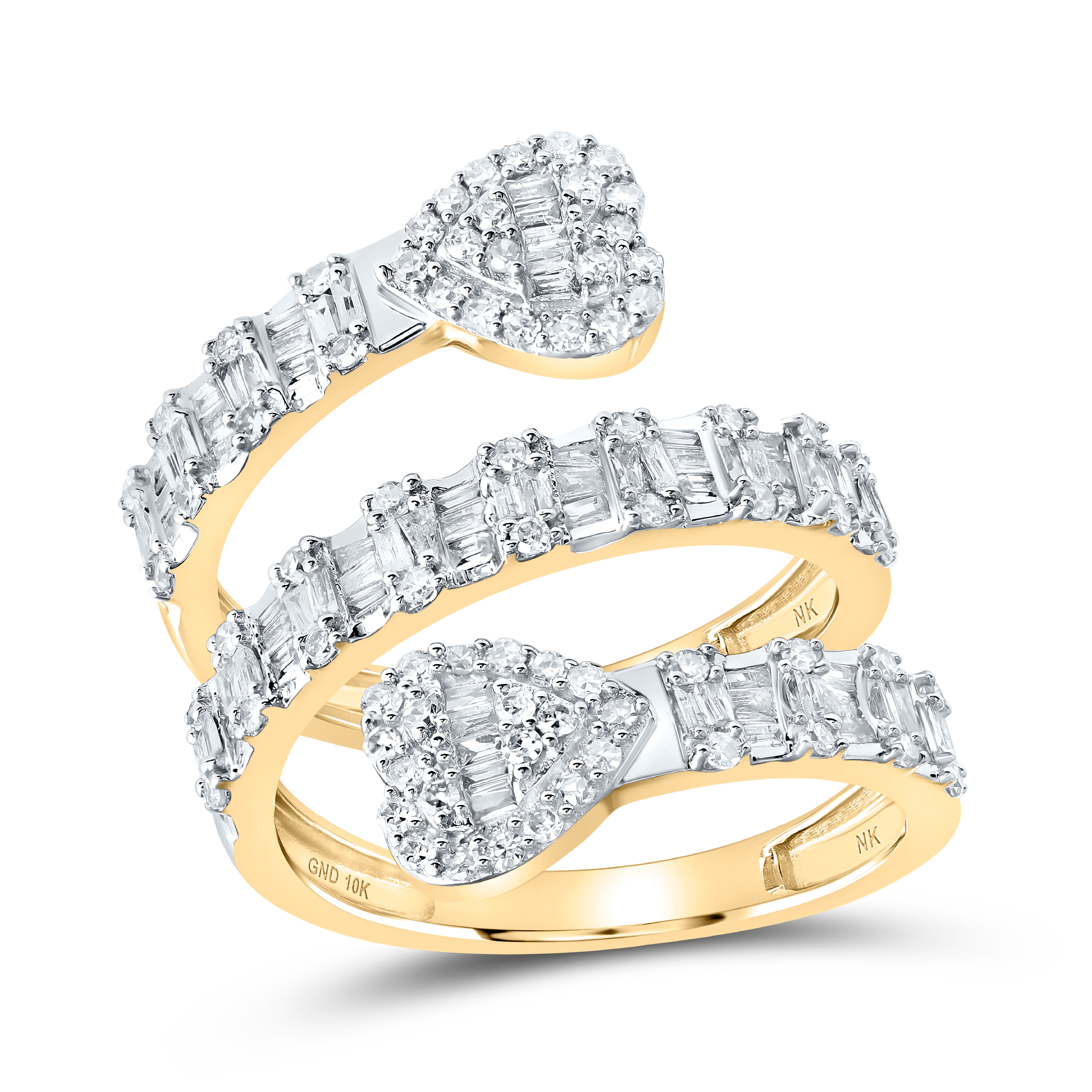 1 CTW-DIA NK SPIRAL CUFF LINK HEART RING