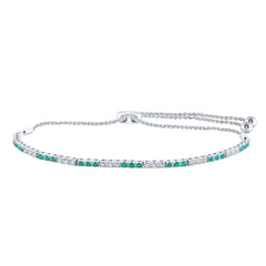 1/2CTW-DIA NK 1/2CT-EME BOLO BRACELET(9 INCH)