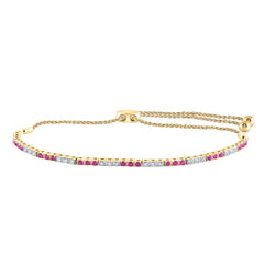 1/2CTW-DIA NK 1/2CT-RUBY BOLO BRACELET(9 INCH)