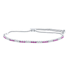 1/2CTW-DIA NK 1/2CT-RUBY BOLO BRACELET(9 INCH)
