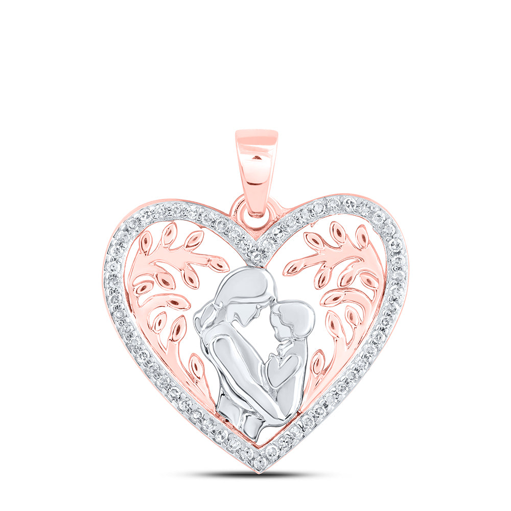 1/10CTW-DIA NK MOM HEART PENDANT