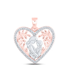 1/10CTW-DIA NK MOM HEART PENDANT