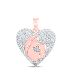 1/5CTW-DIA NK MOM HEART PENDANT
