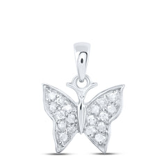 10K White Gold 1/20 CTW-Natural Diamond Gift Heart Pendant 0.3 Gram