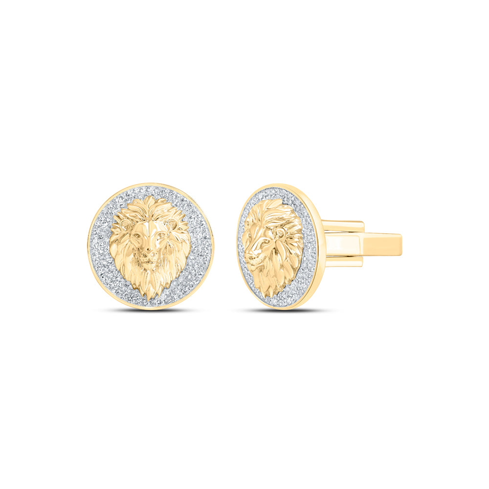 7/8CTW-DIA NK LION FACE CUFF LINK