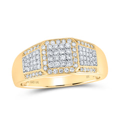 10K Yellow Gold 1/2 CTW-Natural Diamond Mens Ring 5.53 Gram