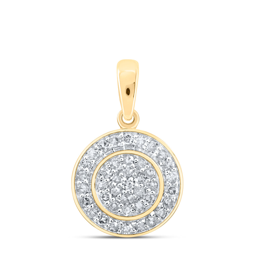 10K Yellow Gold 1/3 CTW-Natural Diamond Round Pendant 1.18 Gram