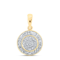10K Yellow Gold 1/3 CTW-Natural Diamond Round Pendant 1.18 Gram