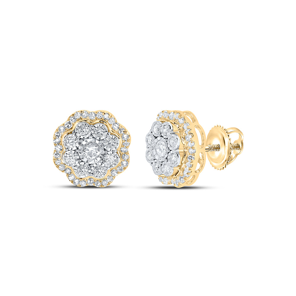 1/2CTW-DIA NK FLOWER EARRING