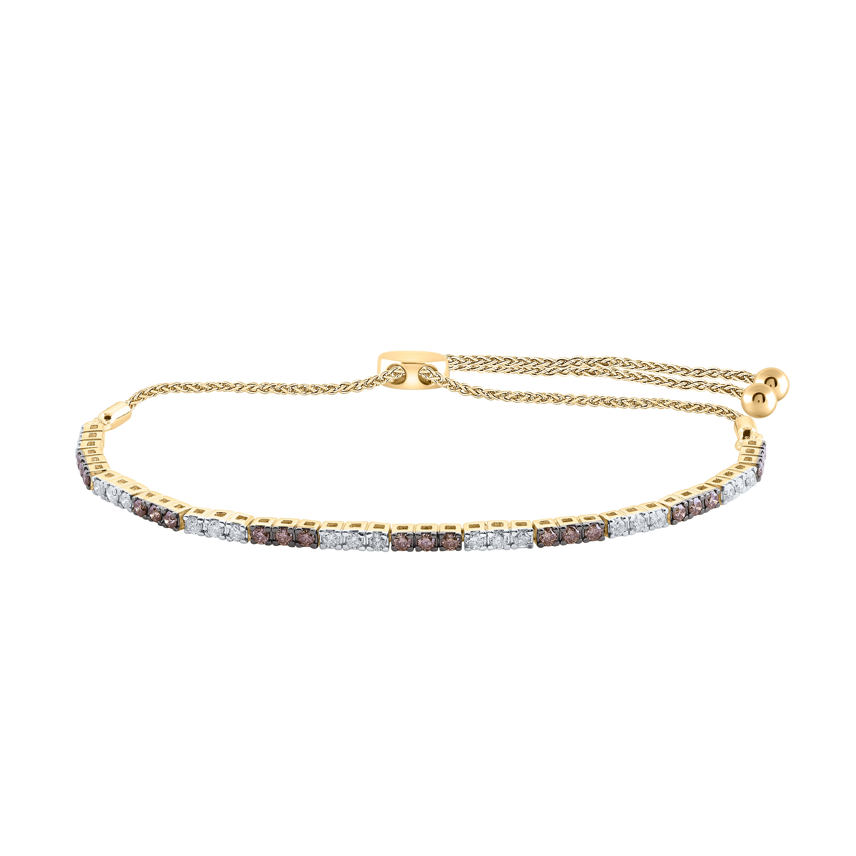1CTW-DIA NK COGNAC BOLO BRACELET