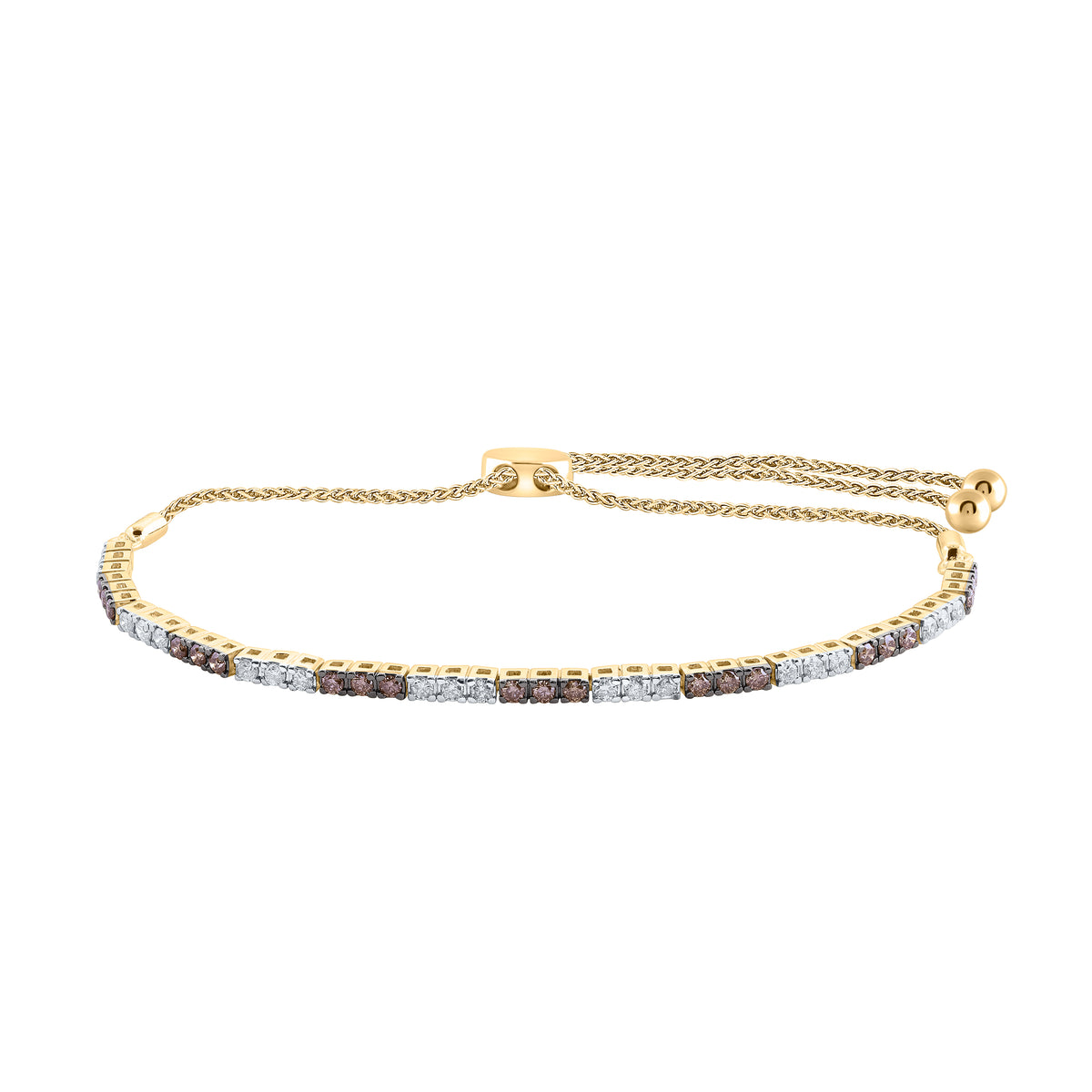 1CTW-DIA NK COGNAC BOLO BRACELET