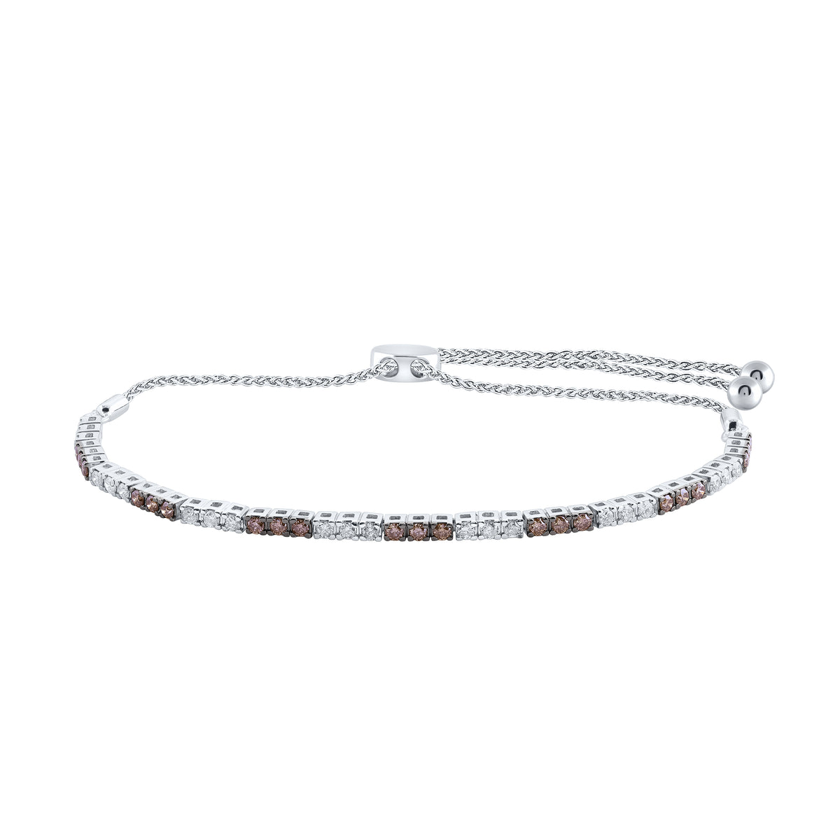 1CTW-DIA NK COGNAC BOLO BRACELET