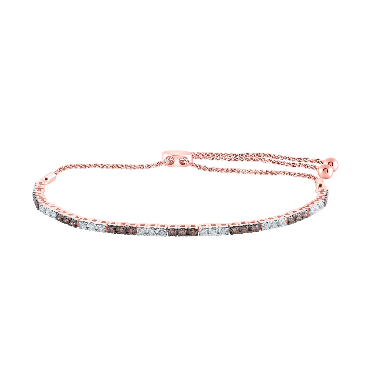 1CTW-DIA NK COGNAC BOLO BRACELET