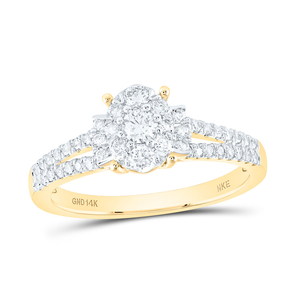 14K Yellow Gold 1/2 CTW-Natural Diamond E Ring 3.25 Gram