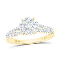 14K Yellow Gold 1/2 CTW-Natural Diamond E Ring 3.25 Gram