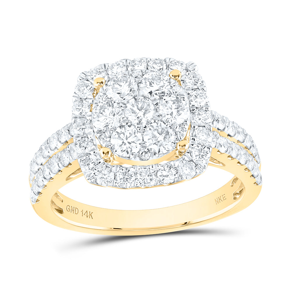 14K Yellow Gold 1 1/2 CTW-Natural Diamond E Ring 4.81 Gram