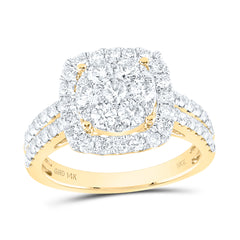 14K Yellow Gold 1 1/2 CTW-Natural Diamond E Ring 4.81 Gram