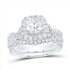 2 CTW-DIA ANA M 1CT-CRD BRIDAL SET 1 HALO